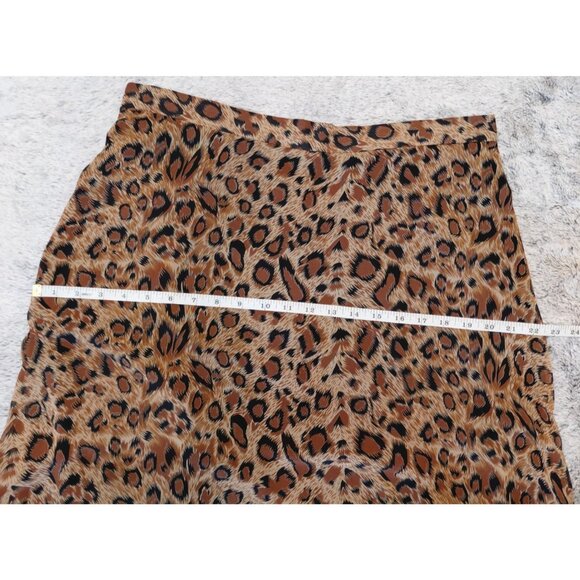 Vintage Kellwood Company Animal Print Chiffon Skirt Sz 14 Brown Tan - Picture 7 of 8